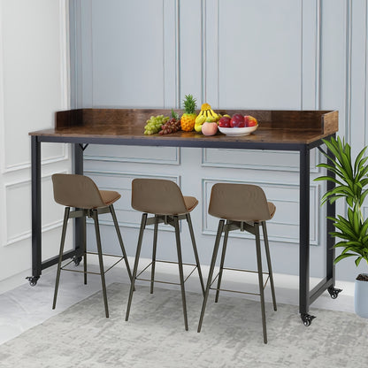 Heavy Duty Metal Overbed Table w/ 360° Wheels - Fits Over Queen Bed & Smaller