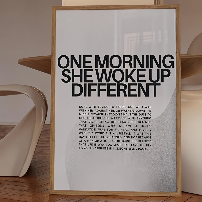 Impresión en lienzo sin marco, obra de arte "Una mañana se despertó diferente"