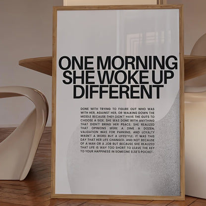 Impresión en lienzo sin marco, obra de arte "Una mañana se despertó diferente"