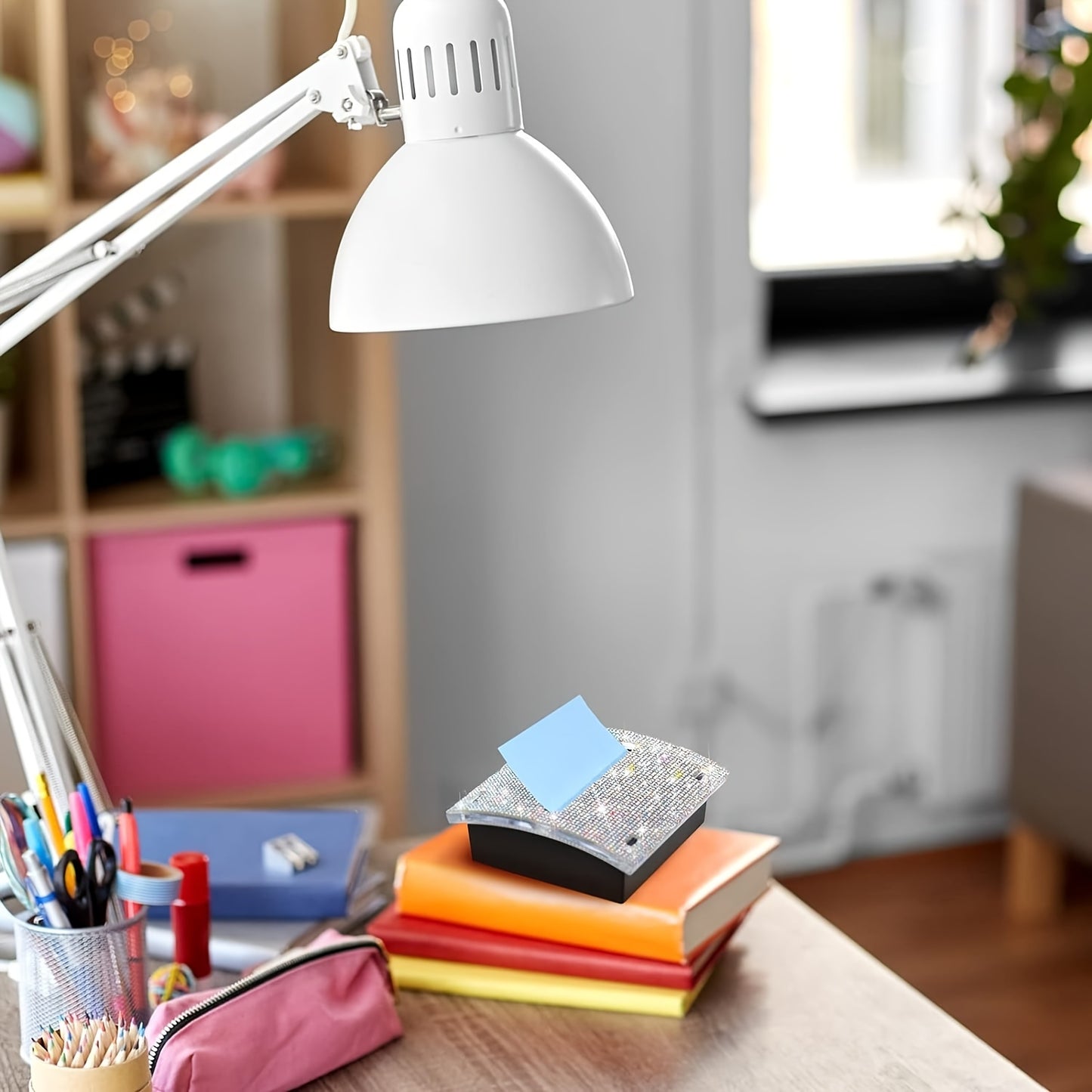 Glittery Clear Sticky Notes Dispenser  - 4 x 4in