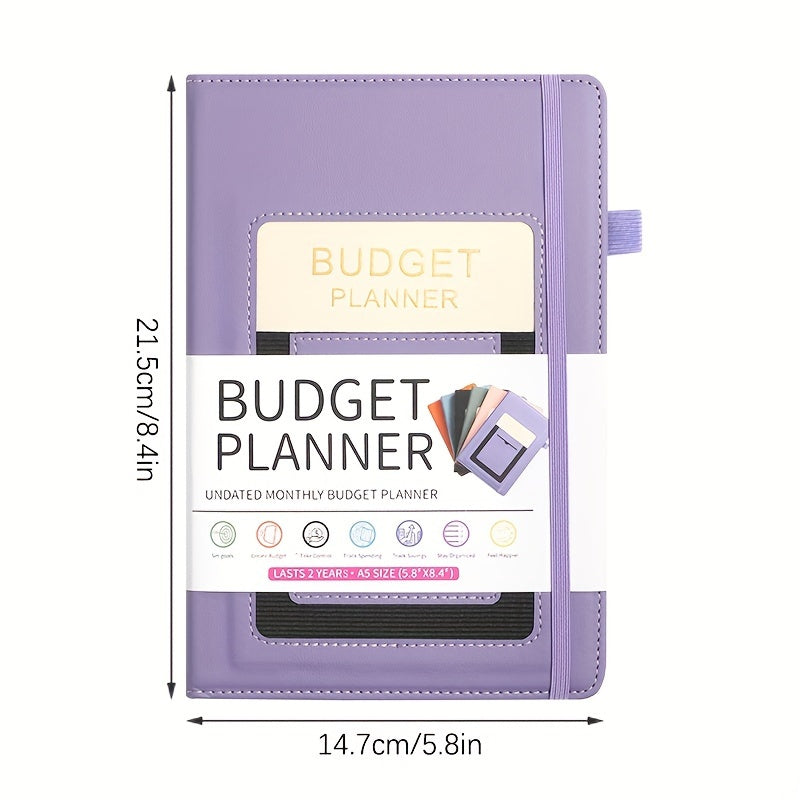 PU Leather Budget Planner Notebook w/ Expense Tracker - Two Years Duration To Track Debts, Bills, & Budgets
