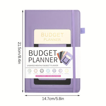 PU Leather Budget Planner Notebook w/ Expense Tracker - Two Years Duration To Track Debts, Bills, & Budgets