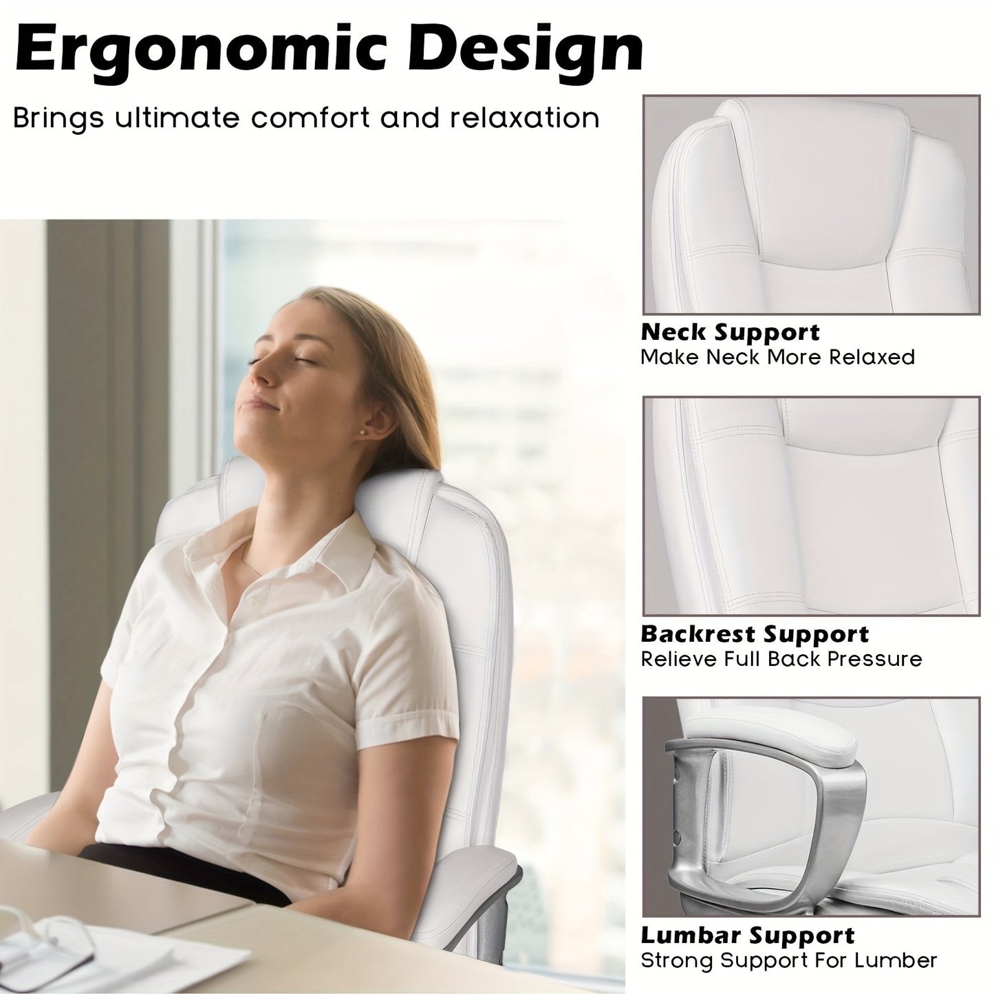 Silla ejecutiva grande y alta (soporta hasta 400 libras) - 4 opciones de color