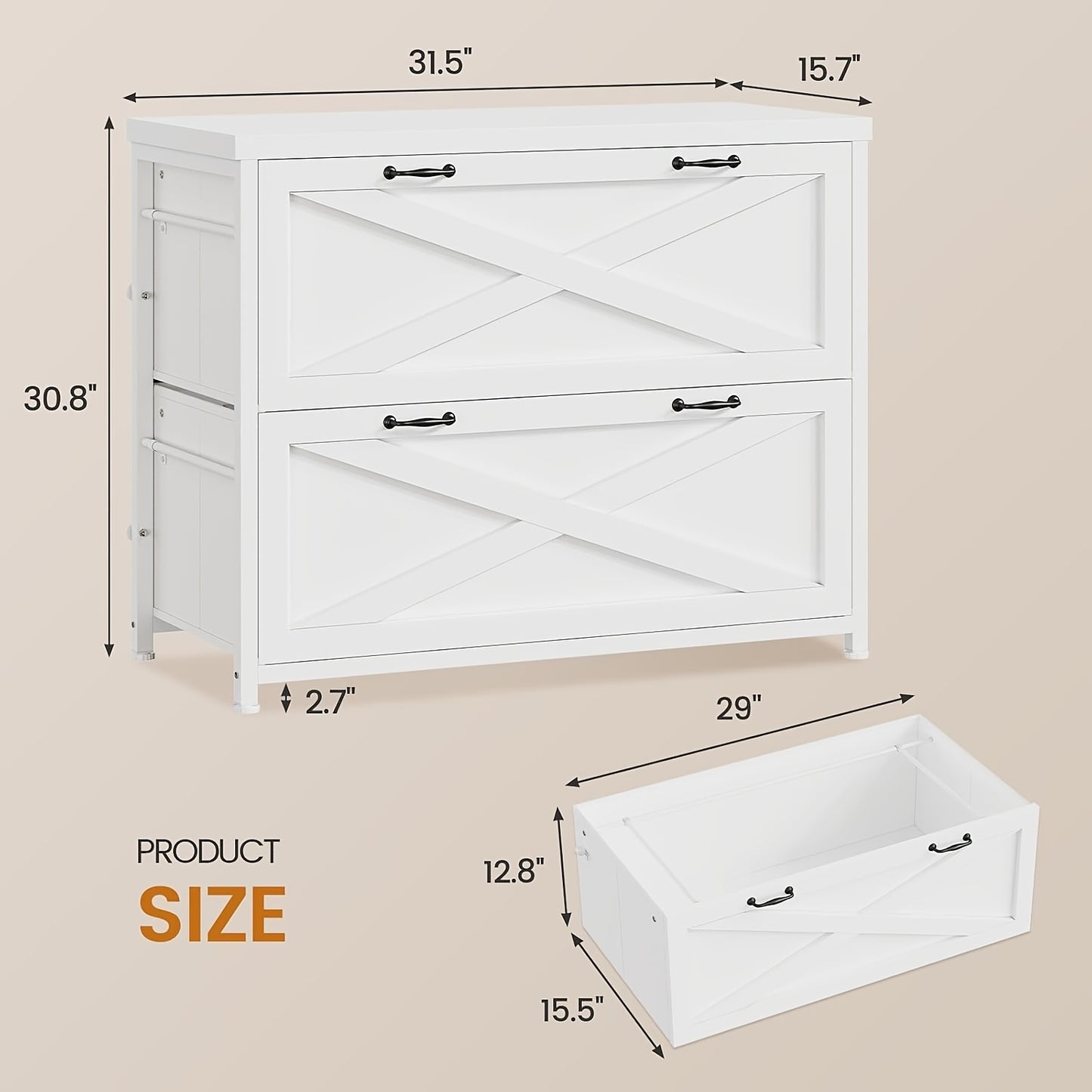 Classeur métallique à 2 tiroirs pour documents de format lettre, légal et A4