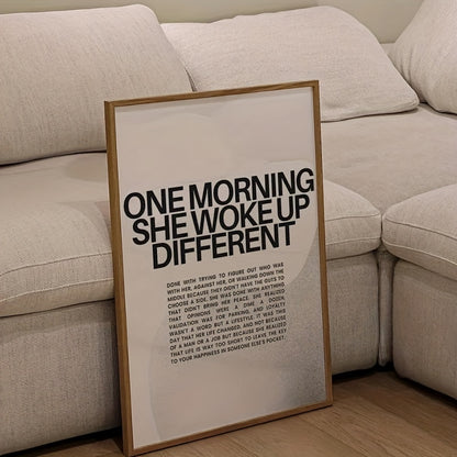 Impresión en lienzo sin marco, obra de arte "Una mañana se despertó diferente"