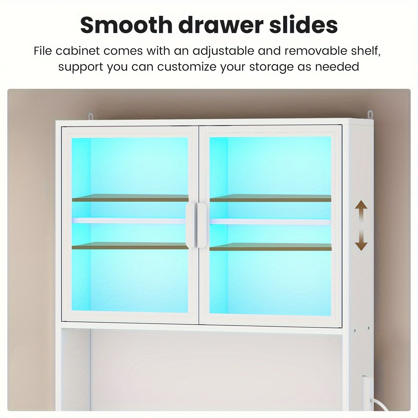 Classeur à 2 tiroirs avec serrure et station de charge