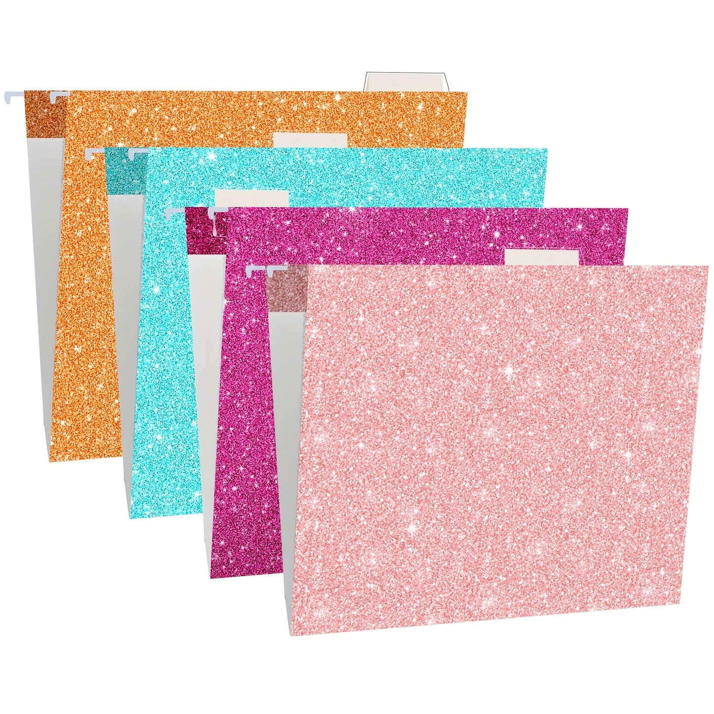 20pcs Glitter Hanging File Folders 12" x 9.25" with Adjustable Tabs - Multicolor