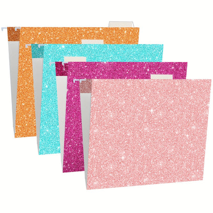 20pcs Glitter Hanging File Folders 12" x 9.25" with Adjustable Tabs - Multicolor
