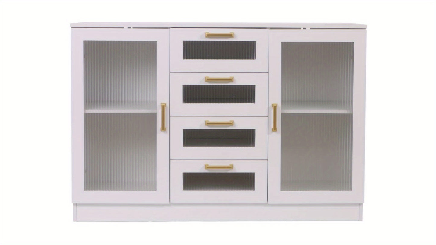 Vitrina de vidrio blanco de 48" con almacenamiento