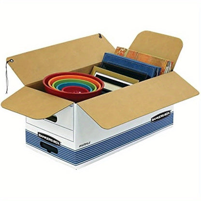 12pk Medium Duty Storage Boxes w/ FastFold String and Button