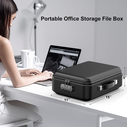 Medium Fireproof File Box w/ Hard-Shell Lock Design & Water Resistant