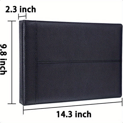 7 Ring PU Leather Business Checkbook Binder - 600 Sheets Capacity