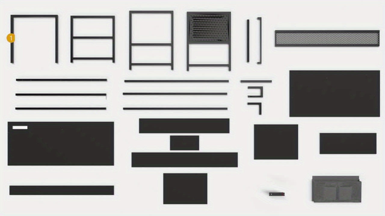 Escritorio de computadora en forma de L de 56" con luces, tomas de corriente y estantes de almacenamiento