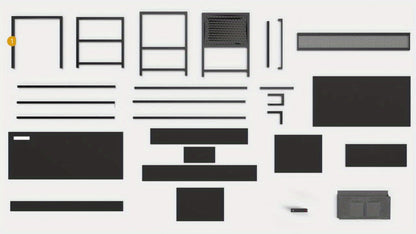 Escritorio de computadora en forma de L de 56" con luces, tomas de corriente y estantes de almacenamiento