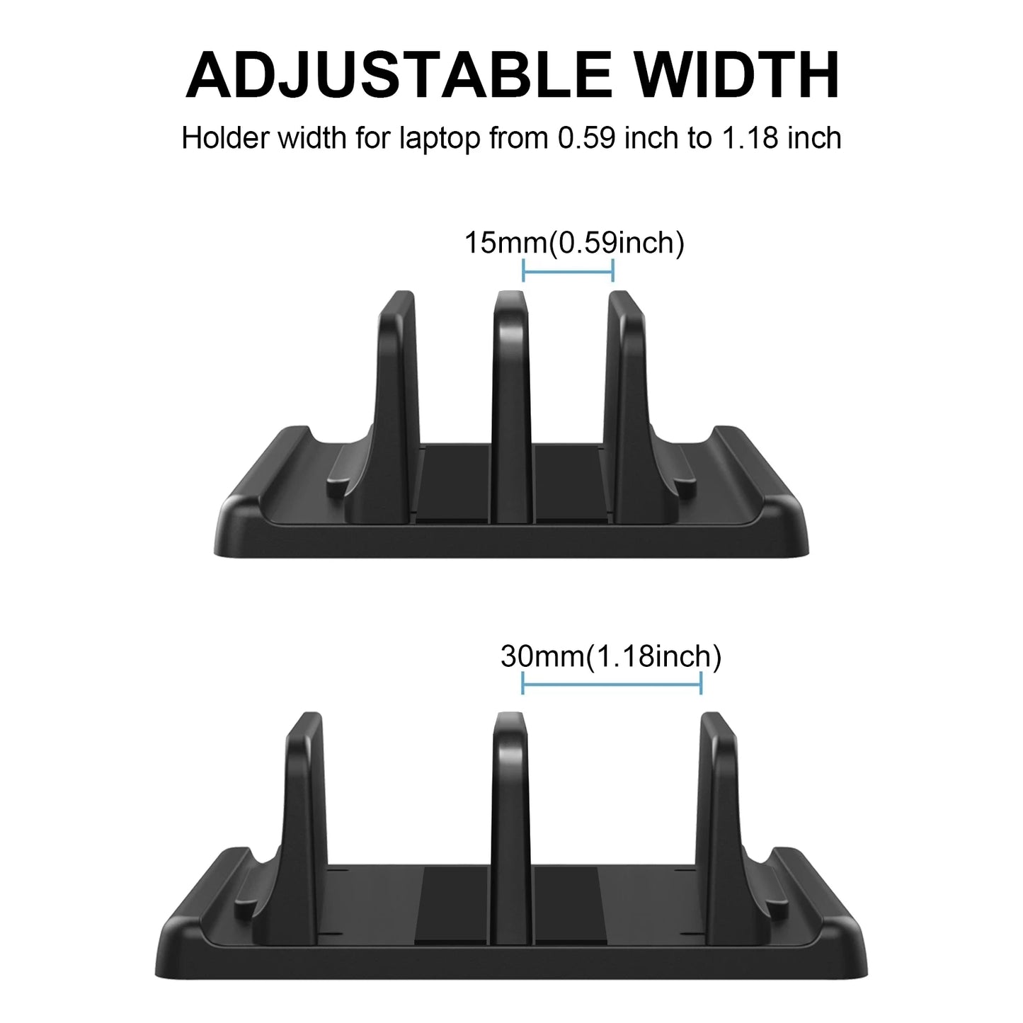 Vertical Dual Slot Laptop/Tablet Adjustable Stand