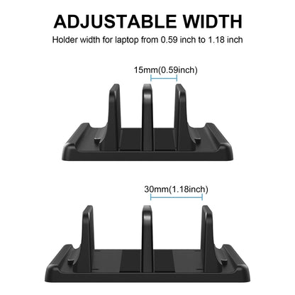 Vertical Dual Slot Laptop/Tablet Adjustable Stand