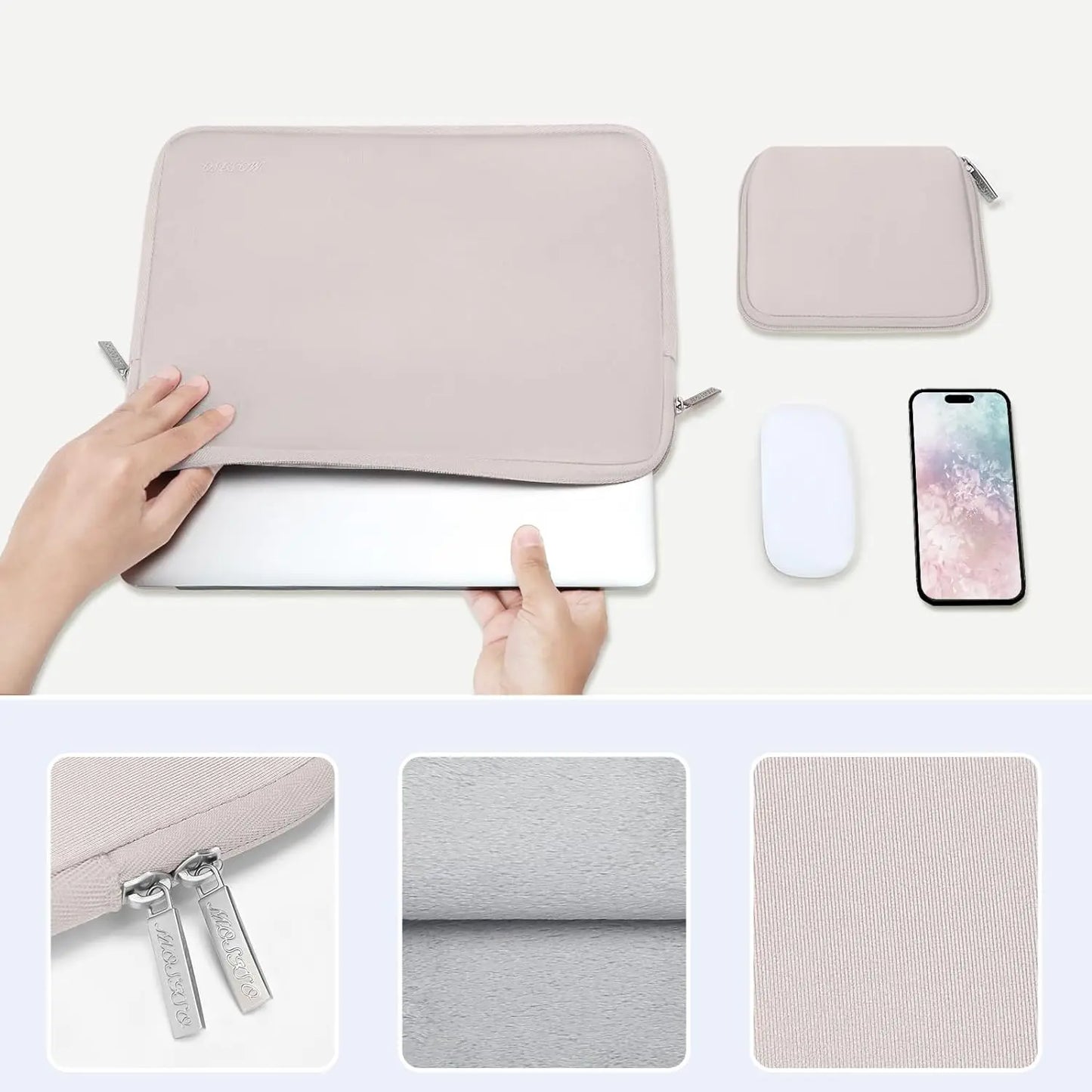 Laptop Sleeve Cover Case + Small Accessories Pouch