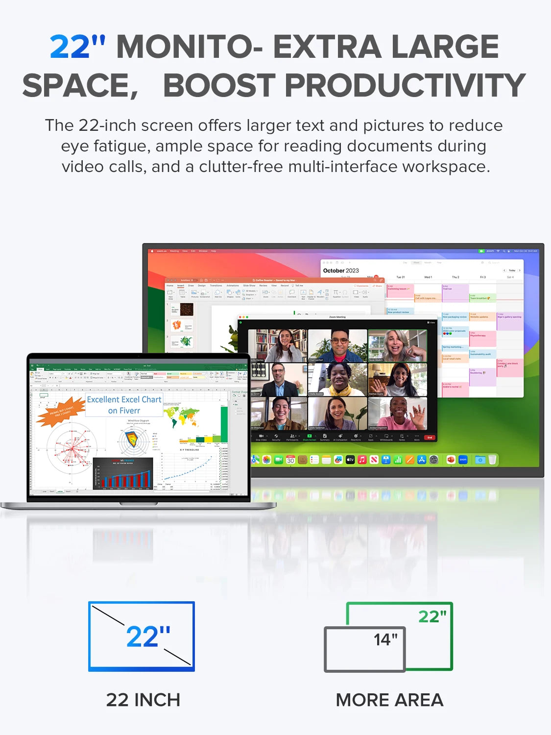 22" 2K Portable Monitor