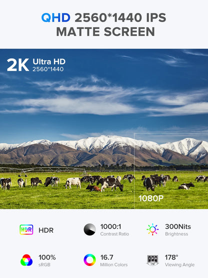 22" 2K Portable Monitor