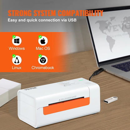 Desktop Thermal Label Printer - Compatible w/ Windows, Mac OS, and Linux
