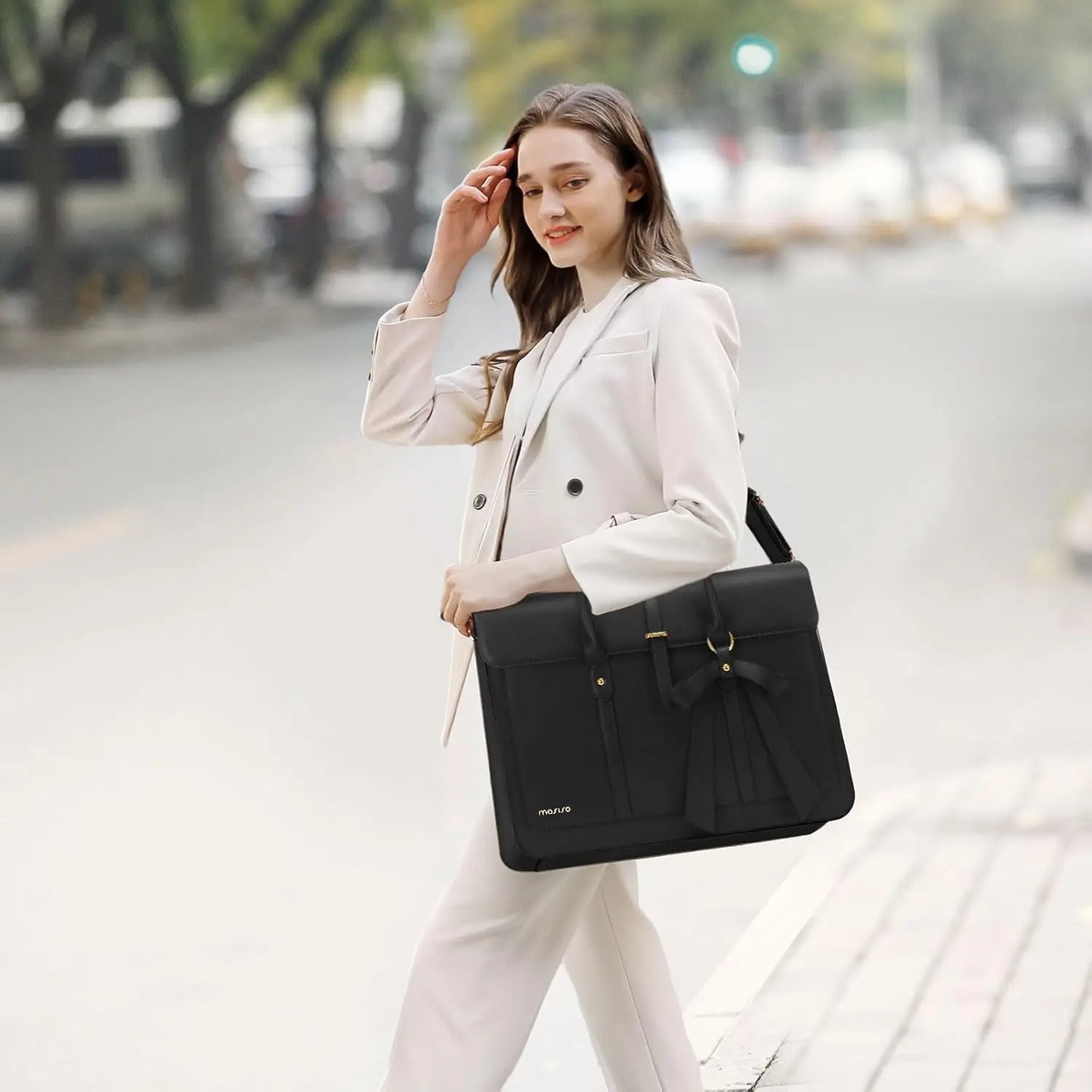 PU Leather Computer Shoulder Bag