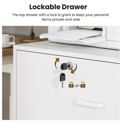 Classeur à 2 tiroirs avec serrure et station de charge