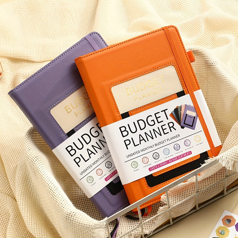 PU Leather Budget Planner Notebook w/ Expense Tracker - Two Years Duration To Track Debts, Bills, & Budgets