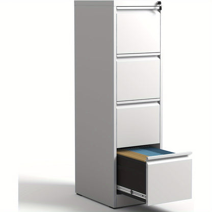 Four Drawer Heavy Duty Metal File Cabinet for Letter, Legal, and A4 Sized Files