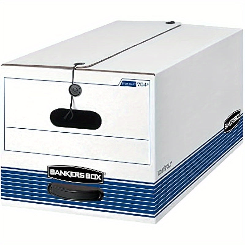 12pk Medium Duty Storage Boxes w/ FastFold String and Button