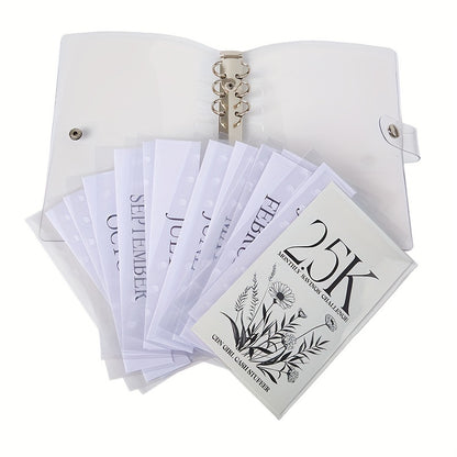 Ensemble de 3 classeurs pour défis d'économies avec enveloppes pour espèces - Organisateur de budget sur 12 mois pour objectifs d'épargne de 5 000 $, 10 000 $ et 25 000 $ 