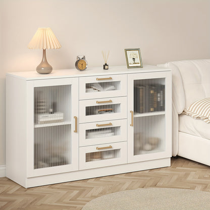 Vitrina de vidrio blanco de 48" con almacenamiento