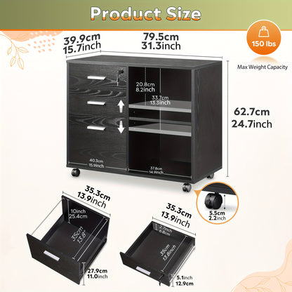 Archivador de 3 cajones con cerradura