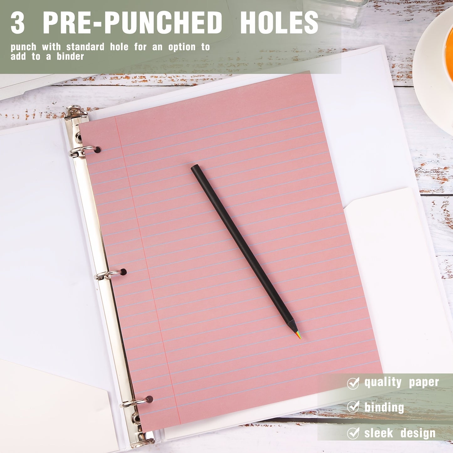 600pk Loose Leaf Multi-Colored Lined College Ruled Paper