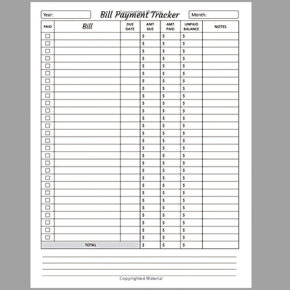 Monthly Expense Bill Notebook - Spiral-Bound Budget Planner & Payment Lists