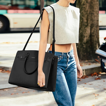 15.6" PU Leather Laptop Bag & Briefcase