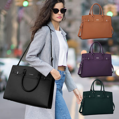 15.6" PU Leather Laptop Bag & Briefcase