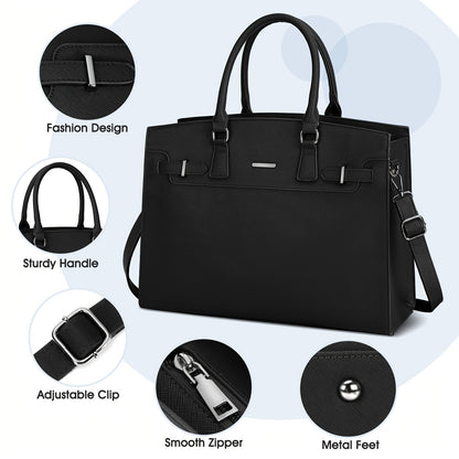 15.6" PU Leather Laptop Bag & Briefcase