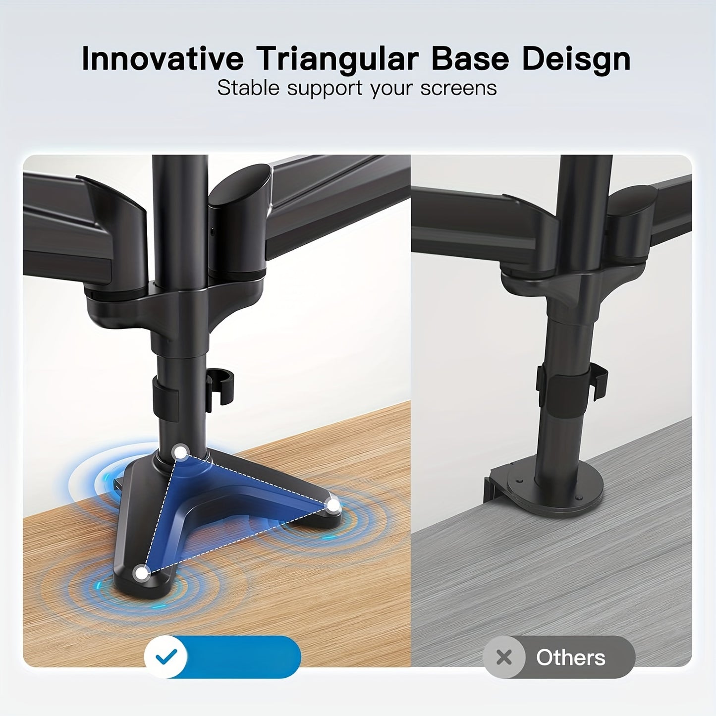 Triple Monitor Desk Mount - Holds 17in to 32in Screens