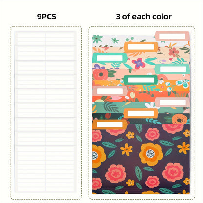 27pk 1/3-Cut Tab Letter-Size Decorative File Folders w/ Erasable Category Labels