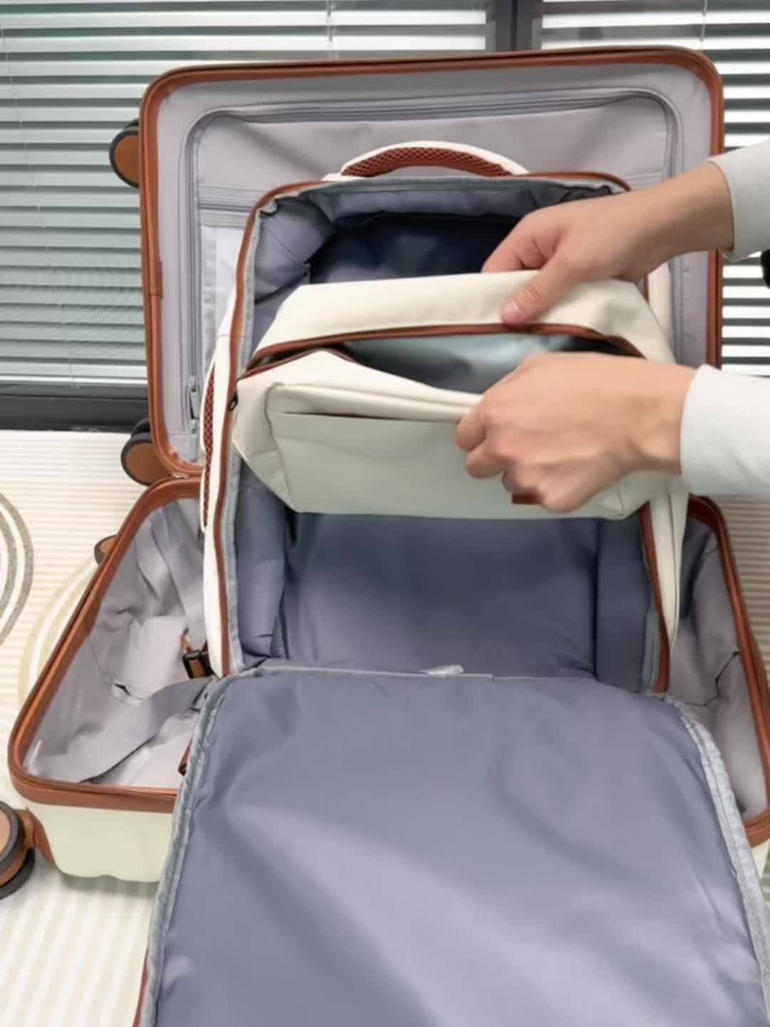 3pcs Luggage Set w/ 20in Luggage, Backpack, and Small Cosmetic Bag -- 4 Colors