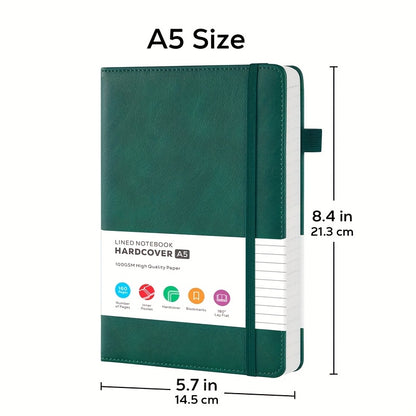 Lined College-Ruled Notebooks - A5 Size PU Leather Hardcover -- 6pks & 12pks Options