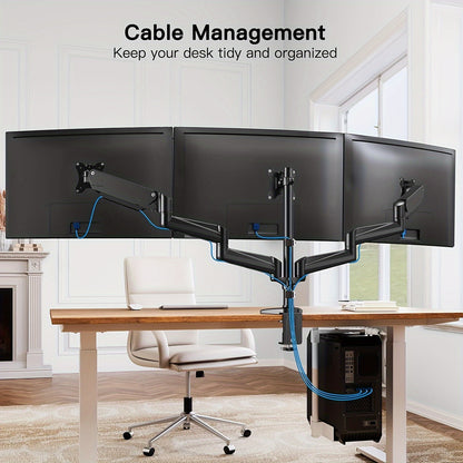 Triple Monitor Desk Mount - Holds 17in to 32in Screens