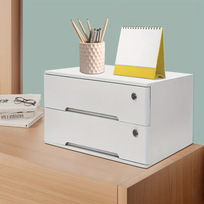 Desktop Filing Cabinet w/ Lockable Drawers