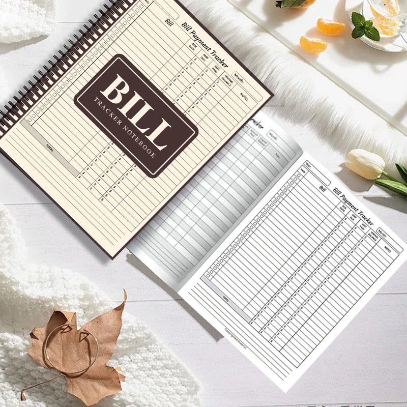 Monthly Expense Bill Notebook - Spiral-Bound Budget Planner & Payment Lists