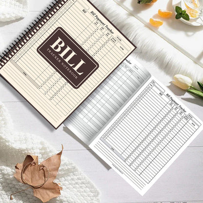 Monthly Expense Bill Notebook - Spiral-Bound Budget Planner & Payment Lists