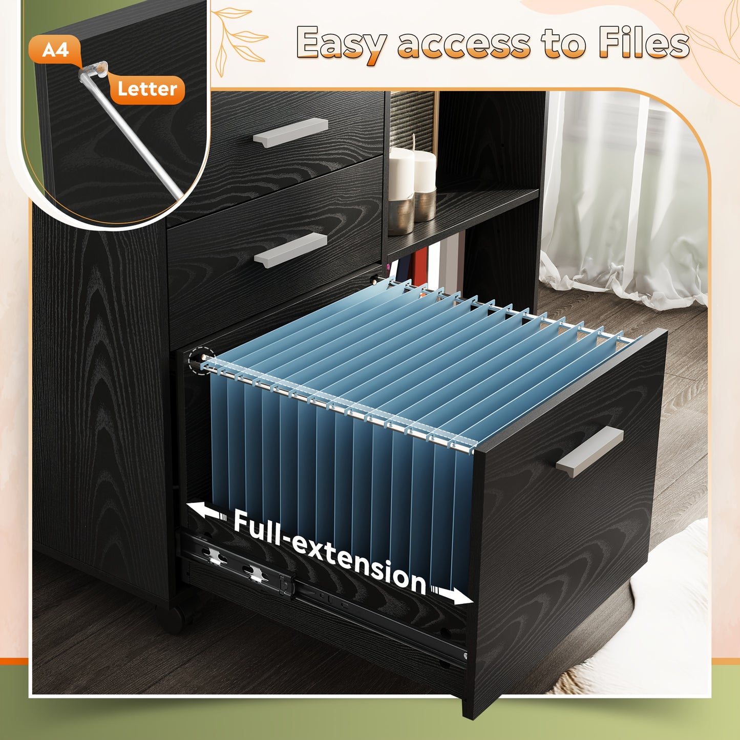 Archivador de 3 cajones con cerradura