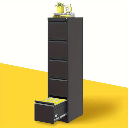 Five Drawer Metal File Cabinet w/ Lock