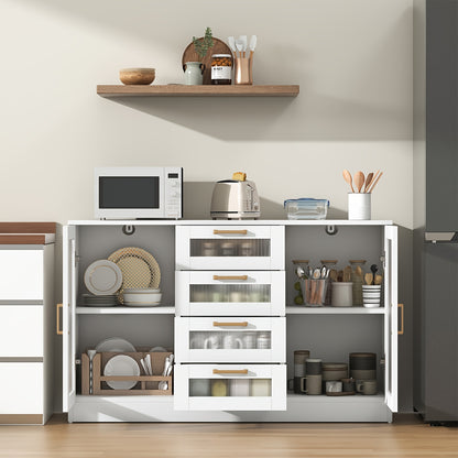 Vitrina de vidrio blanco de 48" con almacenamiento