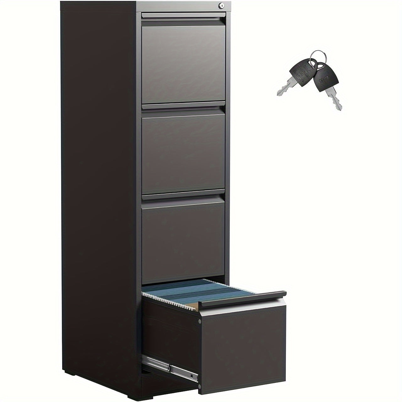 Four Drawer Heavy Duty Metal File Cabinet for Letter, Legal, and A4 Sized Files