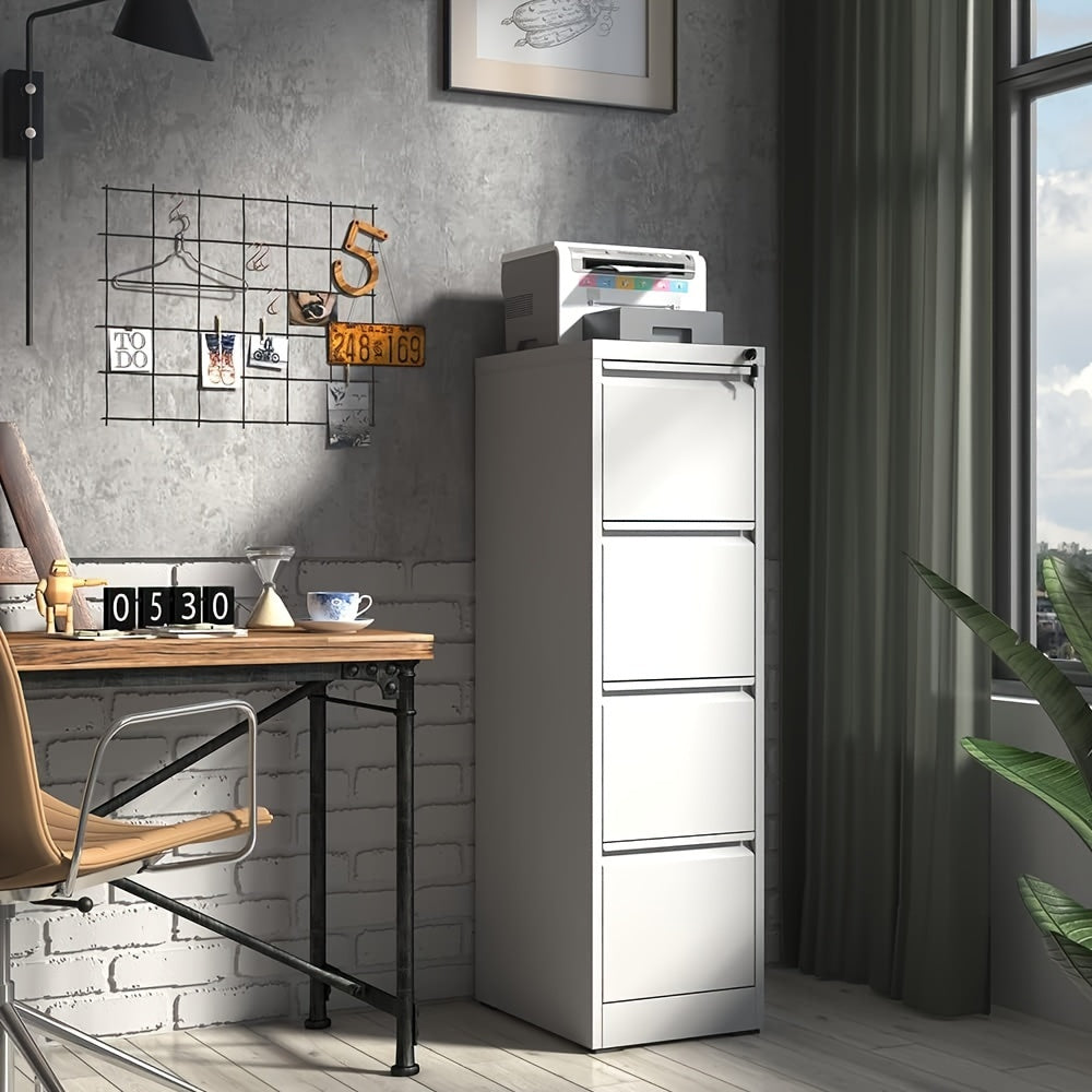 Four Drawer Heavy Duty Metal File Cabinet for Letter, Legal, and A4 Sized Files